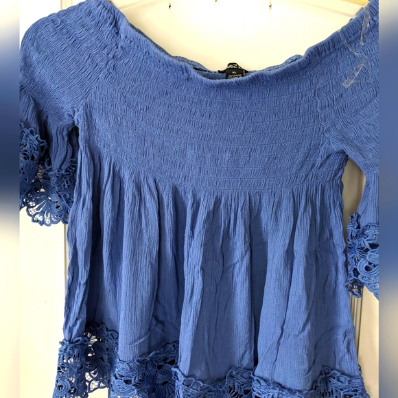 Rue 21 Women's Off Shoulder Shirred Blouses - Picture 6 of 16